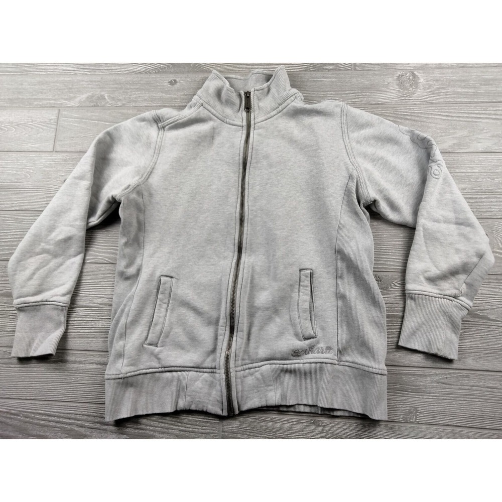 Carhartt Womens Large 12-14) Full Zip Jacket Gray Cowl Neck Heavy Cotton